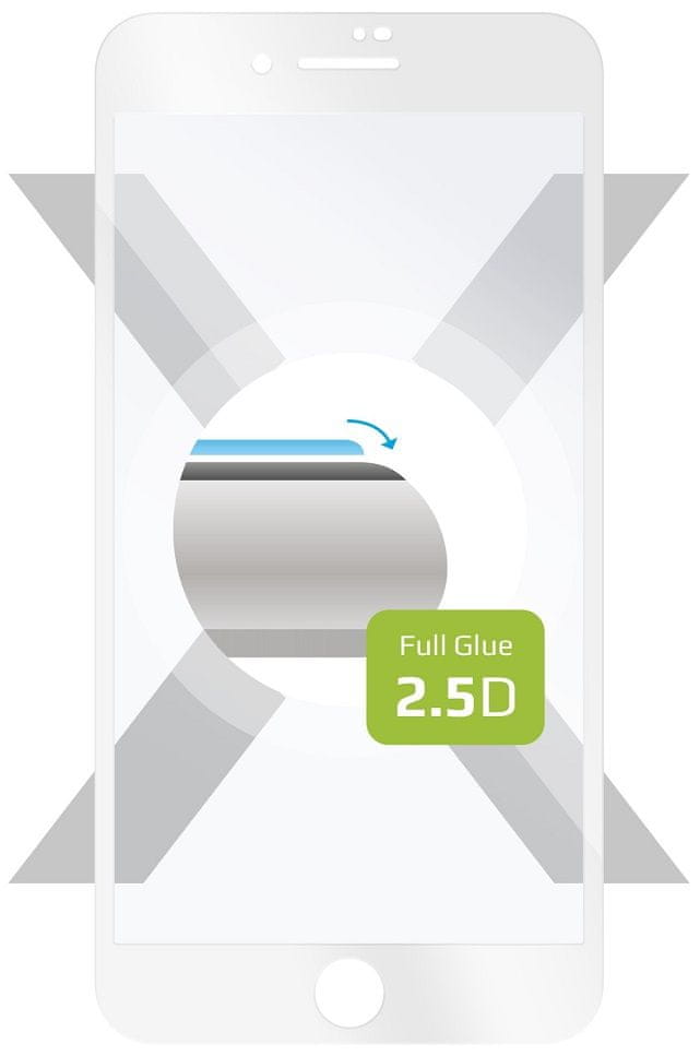 FIXED Ochranné tvrdené sklo Full-Cover pre Apple iPhone 7 Plus/8 Plus, lepenie cez celý displej, biele FIXGFA-101-WH